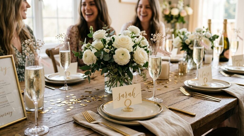 Close-up stock photo of sophisticated bachelorette party tab